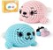 Crochet Kit for Beginners, Learn to Crochet, Include Easy Knitting Soft Yarn, Step-by-Step Video Tutorial, Hook, Holiday Birthday Gift for Adults (Pink Seal& Blue Seal)